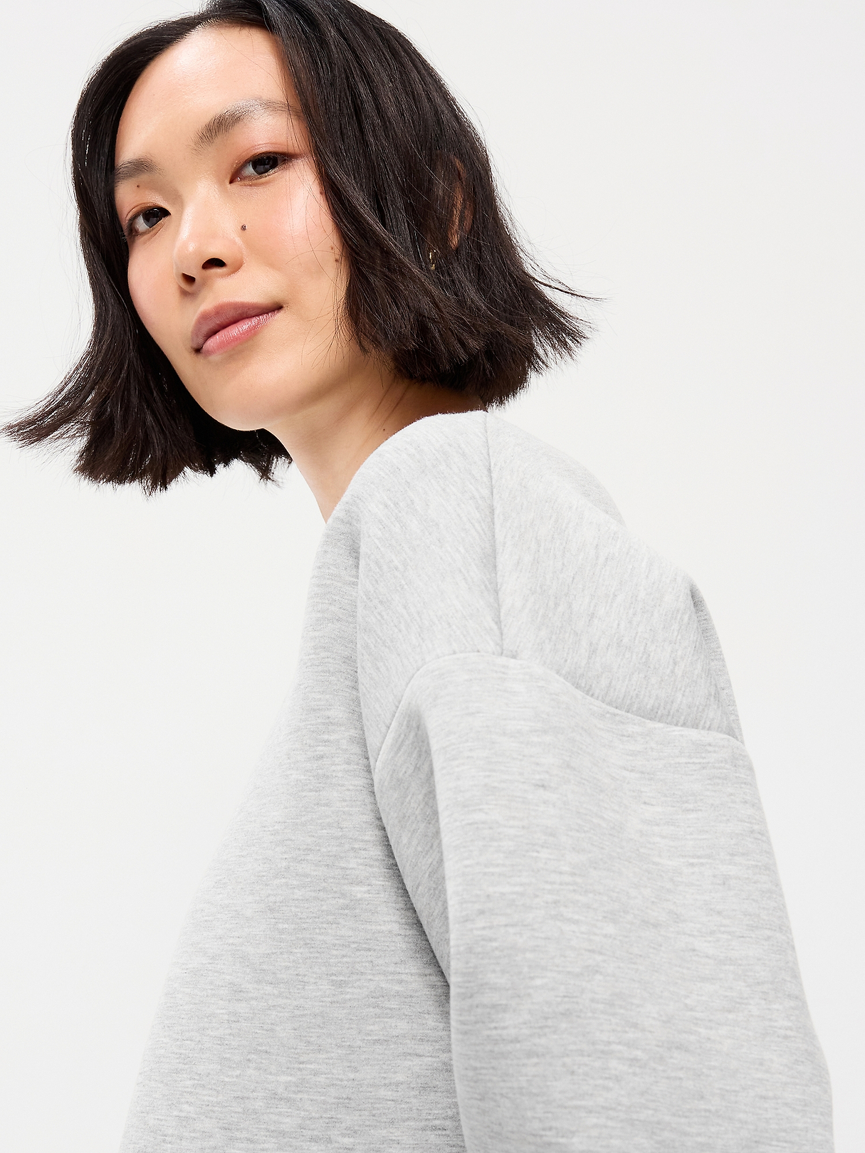 Bounce Fleece Crew-Neck Cropped Sweatshirt | Old Navy