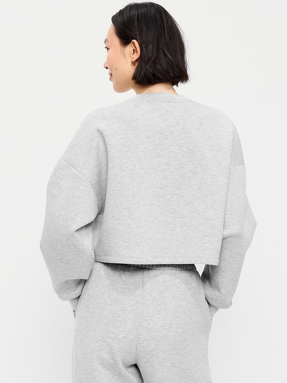 Bounce Fleece Crew-Neck Cropped Sweatshirt