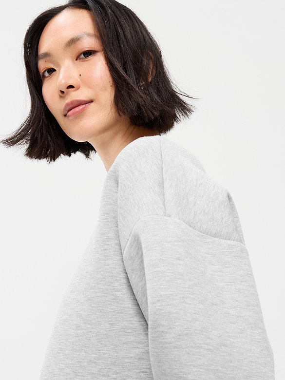 Bounce Fleece Crew-Neck Cropped Sweatshirt