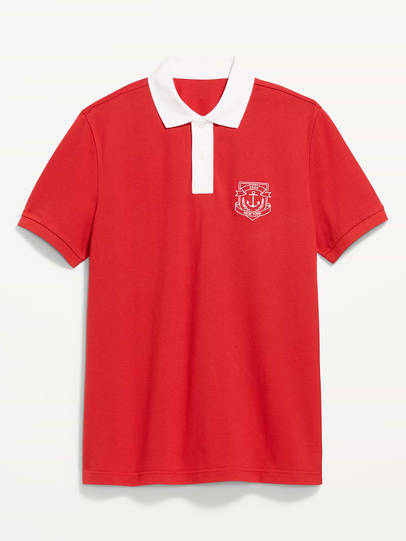 Polo en piqué à coupe classique à imprimé