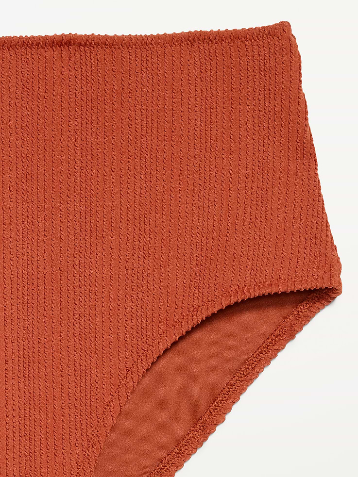 L'image numéro 9 présente Culotte de bikini côtelée à taille haute