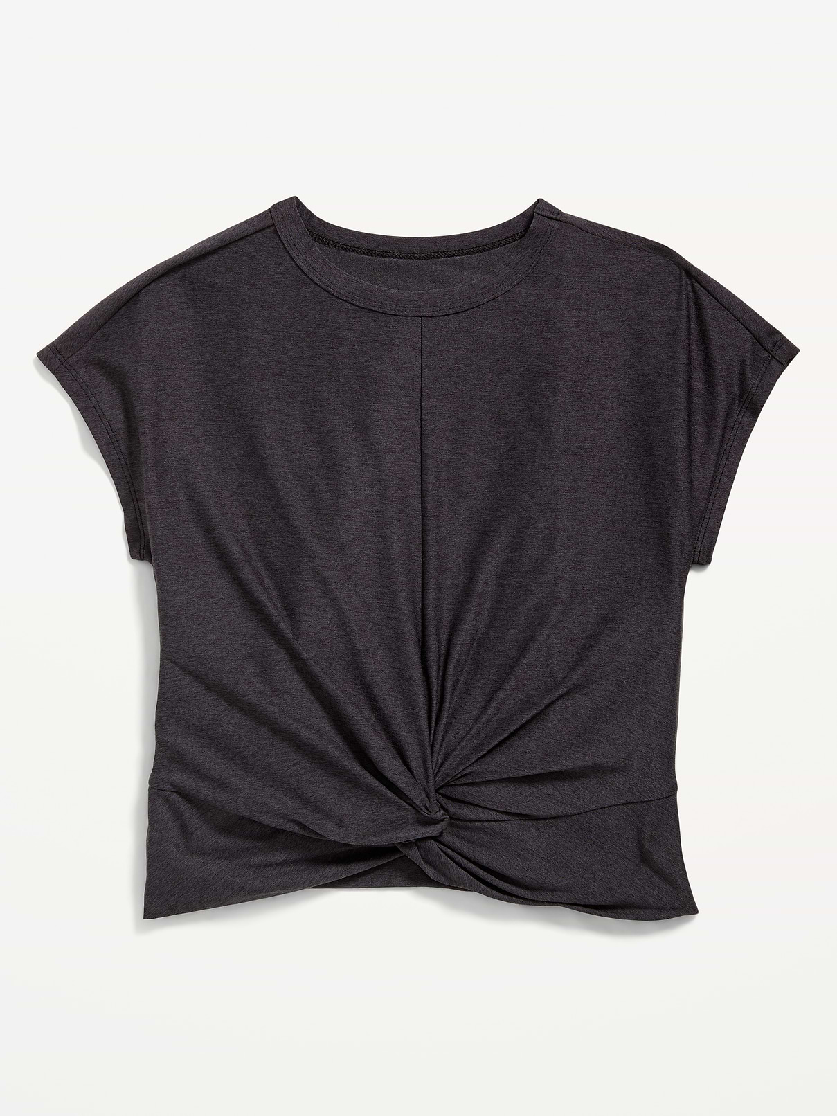 Image number 3 showing, CloudMotion Short-Sleeve Front-Knot T-Shirt for Girls