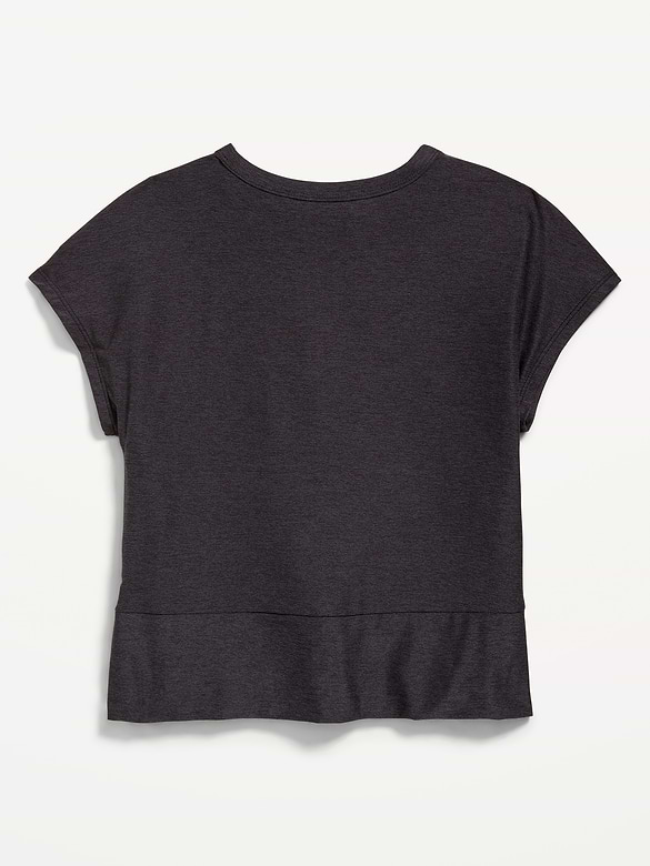 CloudMotion Short-Sleeve Front-Knot T-Shirt for Girls