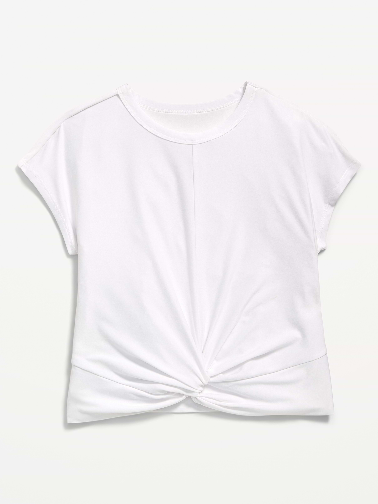 Image number 3 showing, CloudMotion Short-Sleeve Front-Knot T-Shirt for Girls