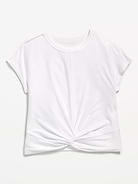 Image number 3 showing, CloudMotion Short-Sleeve Front-Knot T-Shirt for Girls