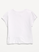 Image number 4 showing, CloudMotion Short-Sleeve Front-Knot T-Shirt for Girls