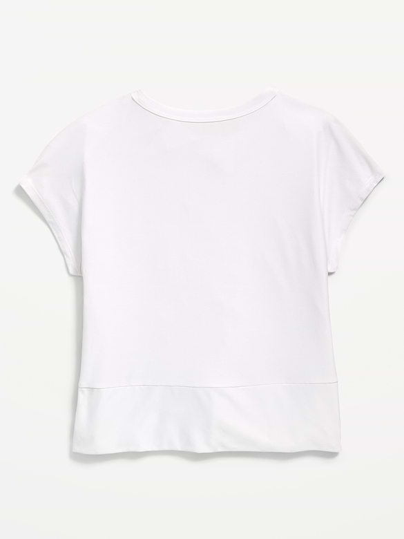 CloudMotion Short-Sleeve Front-Knot T-Shirt for Girls