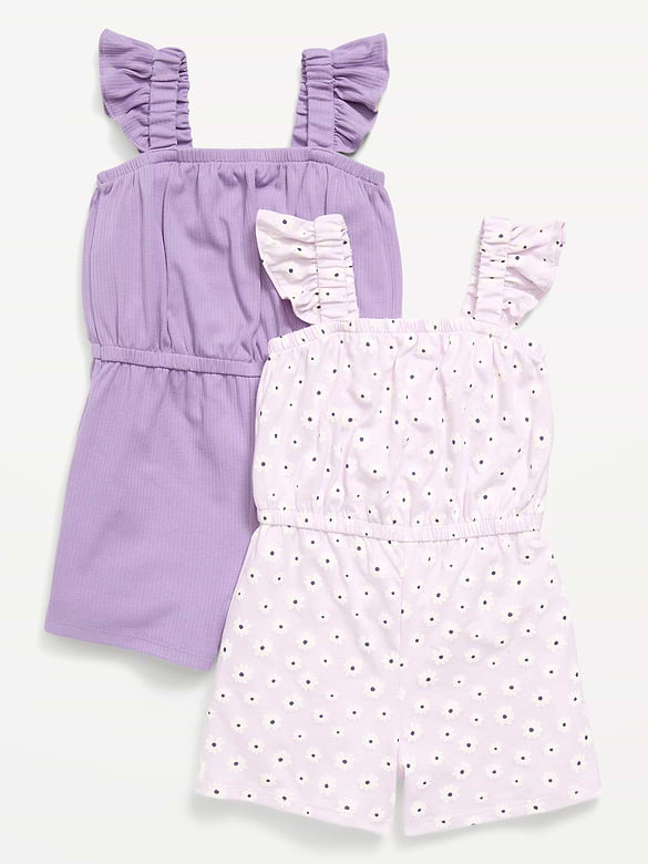 Sleeveless Romper 2-Pack for Toddler Girls