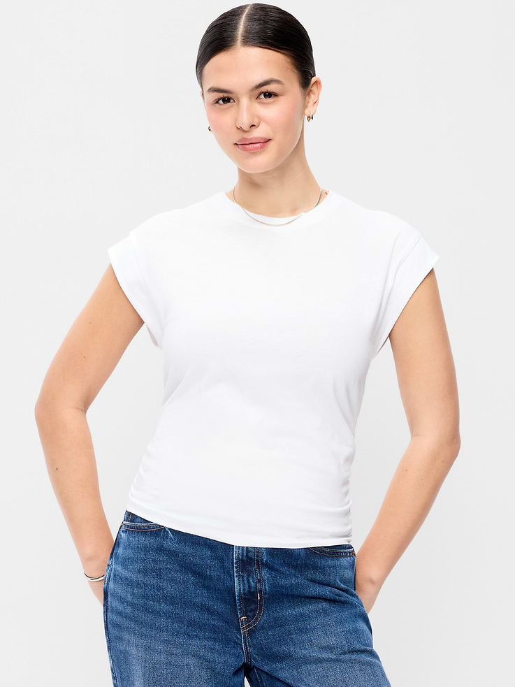 Image number 5 showing, Cap-Sleeve Cinch-Waist Top