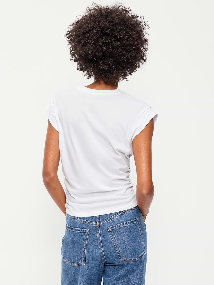 Image number 2 showing, Cap-Sleeve Cinch-Waist Top