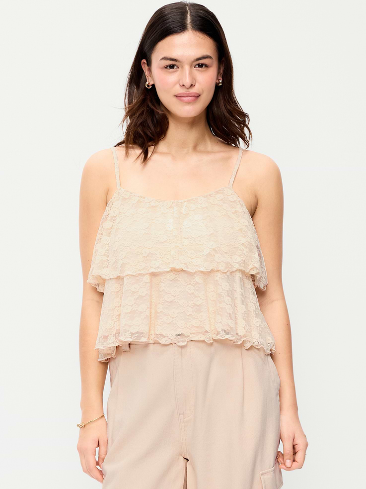 Image number 7 showing, Sleeveless Tiered Lace Ruffle Top