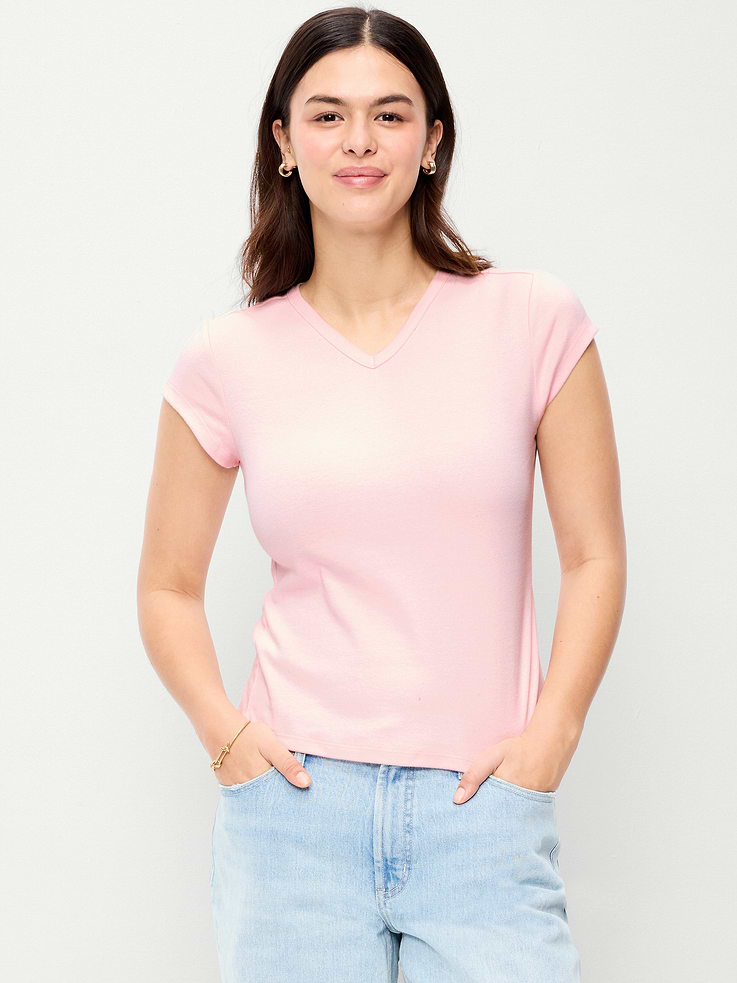 Image number 6 showing, Snug High V-Neck T-Shirt