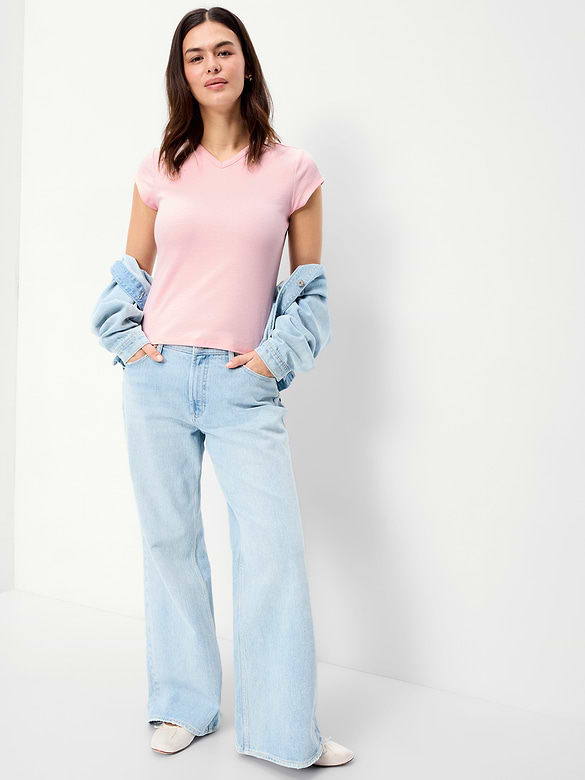 Snug High V-Neck T-Shirt