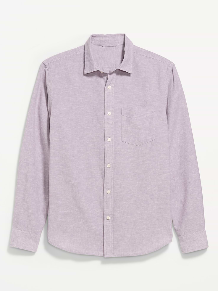 L'image numéro 4 présente Chemise coupe classique en mélange de lin