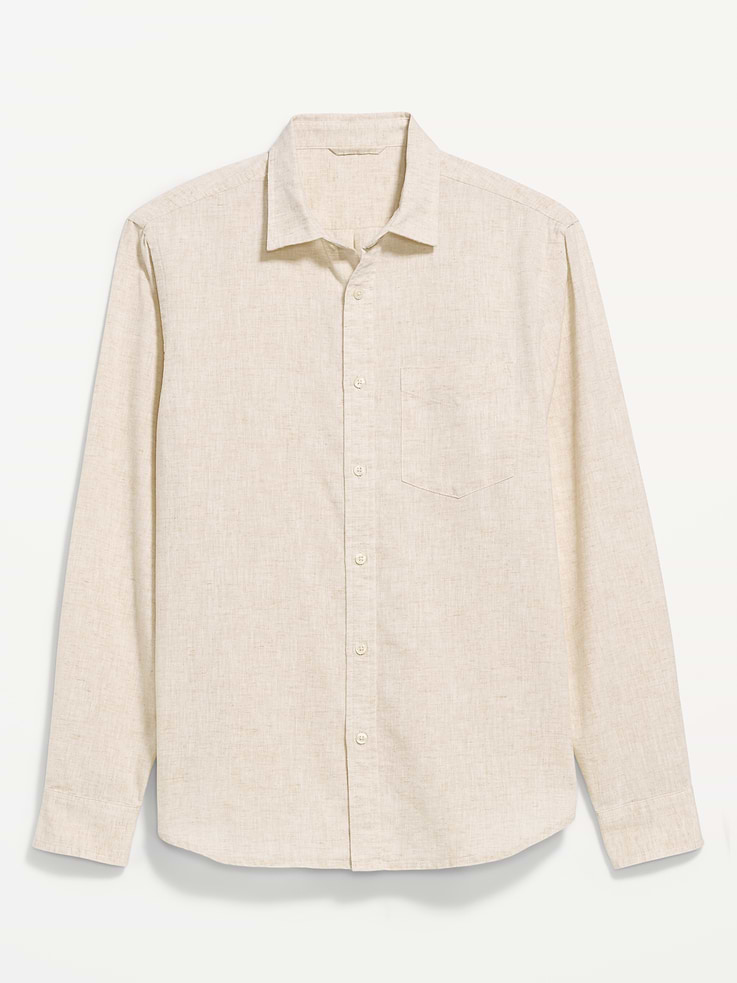 L'image numéro 4 présente Chemise coupe classique en mélange de lin