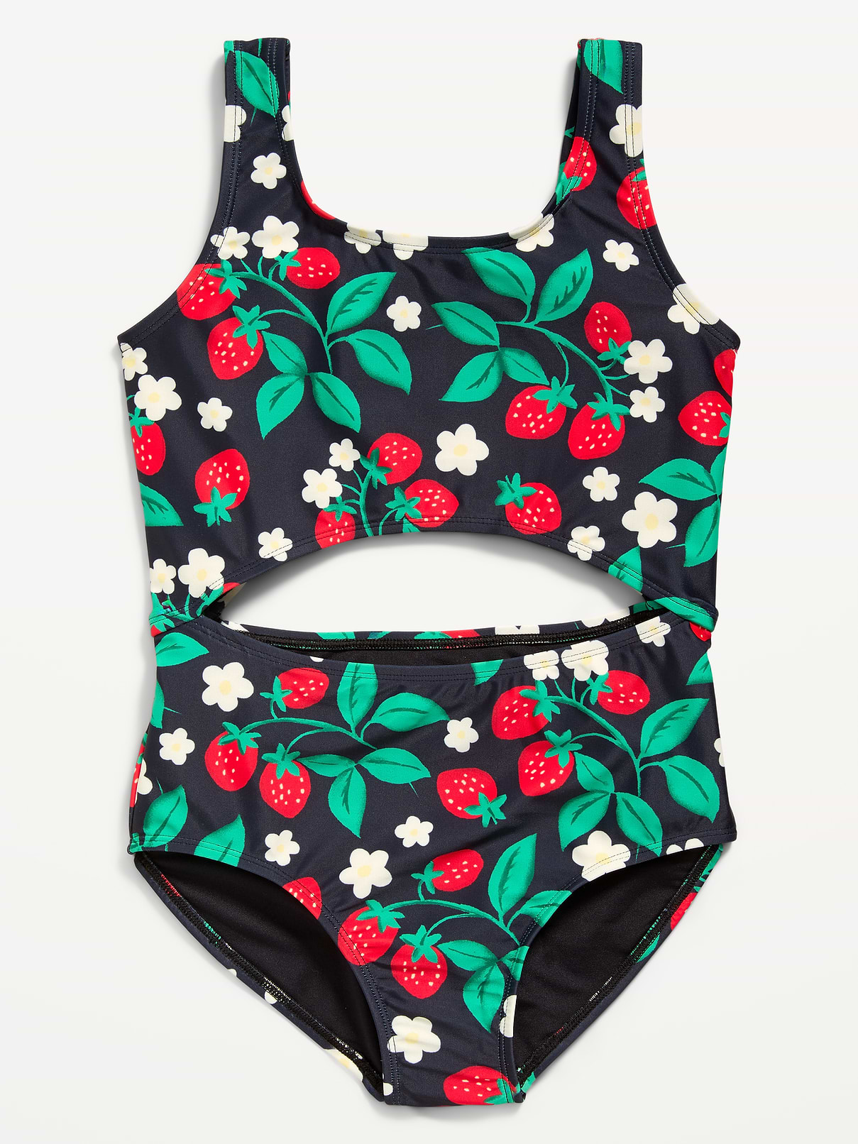 Image number 1 showing, Printed Cutout One-Piece Swimsuit for Girls
