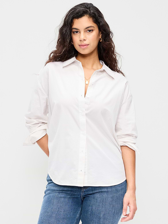Tie-Back Button-Down Shirt