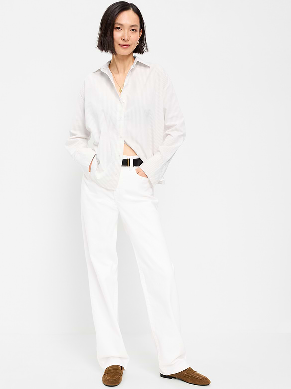 Tie-Back Button-Down Shirt