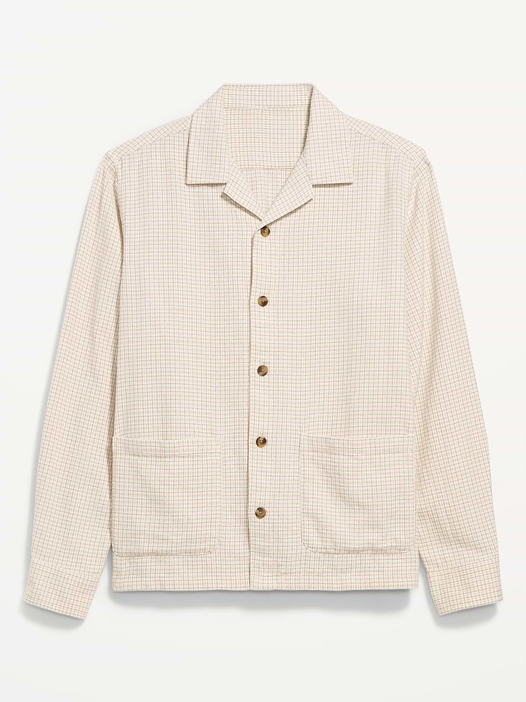 Image number 4 showing, Long-Sleeve Textured Camp Shirt