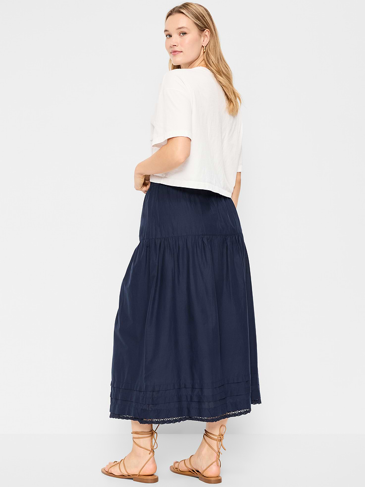 Image number 7 showing, Lace-Trim Maxi Skirt