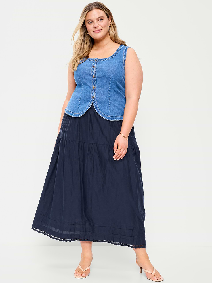 Image number 8 showing, Lace-Trim Maxi Skirt