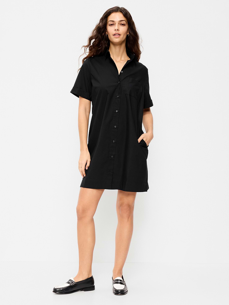 Image number 1 showing, Button-Down Mini Shirt Dress