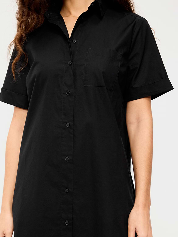 Button-Down Mini Shirt Dress