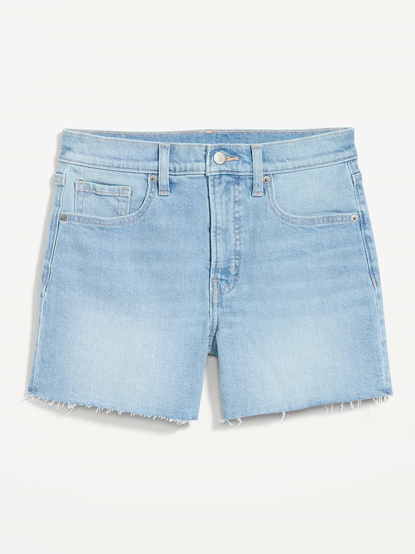 Short OG en denim à taille haute, entrejambe de 10 cm