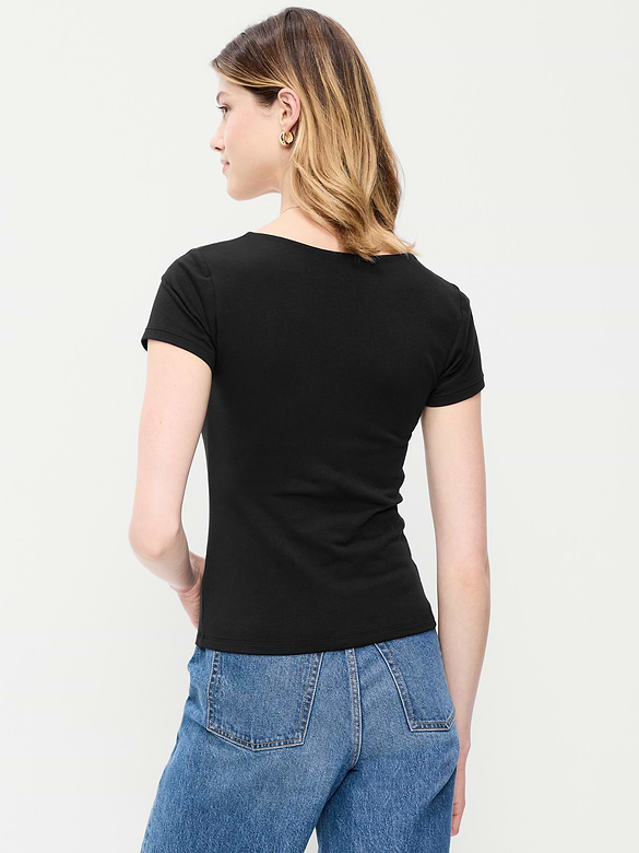 Hug Double-Layer Scoop-Neck Top