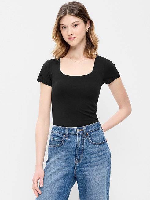 Hug Hug Double-Layer Scoop-Neck Top on clearance at Old Navy — 50% off