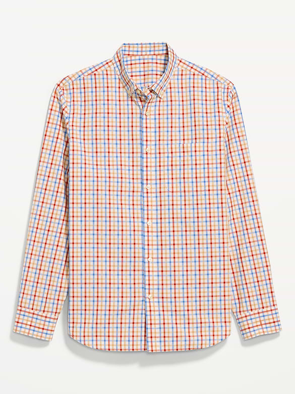 Chemise passe-partout coupe classique en popeline à carreaux