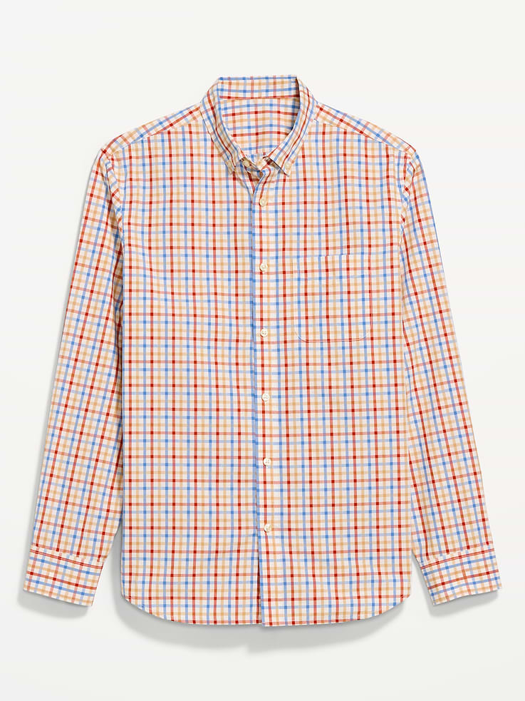 L'image numéro 4 présente Chemise passe-partout coupe classique en popeline à carreaux