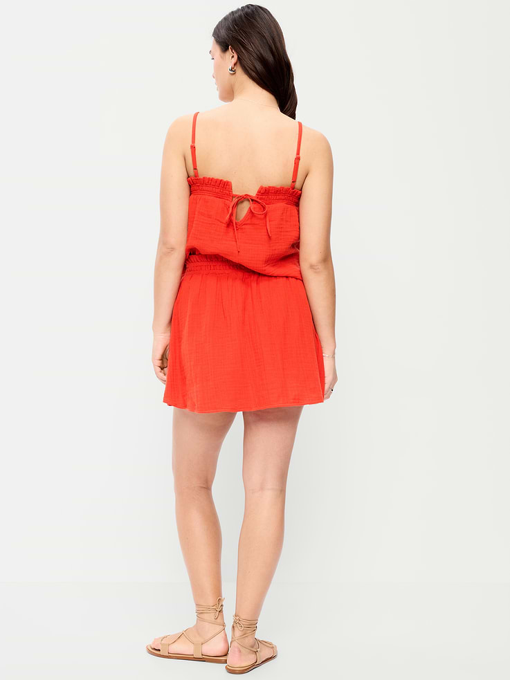 Image number 6 showing, Crinkle Gauze Ruffle Waist Mini Skort