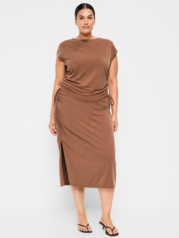 Ruched Midi Skirt