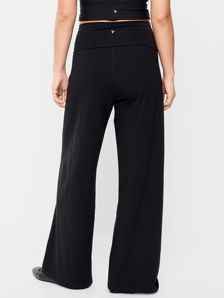 Image number 6 showing, High-Waisted PowerChill Fold-Over Wide-Leg Pants
