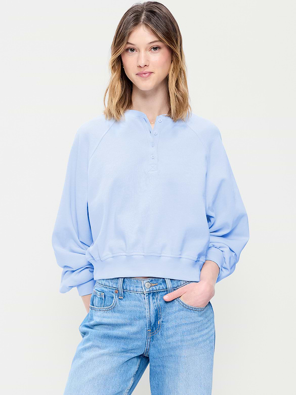 SoComfy Oversized Button-Front Sweatshirt