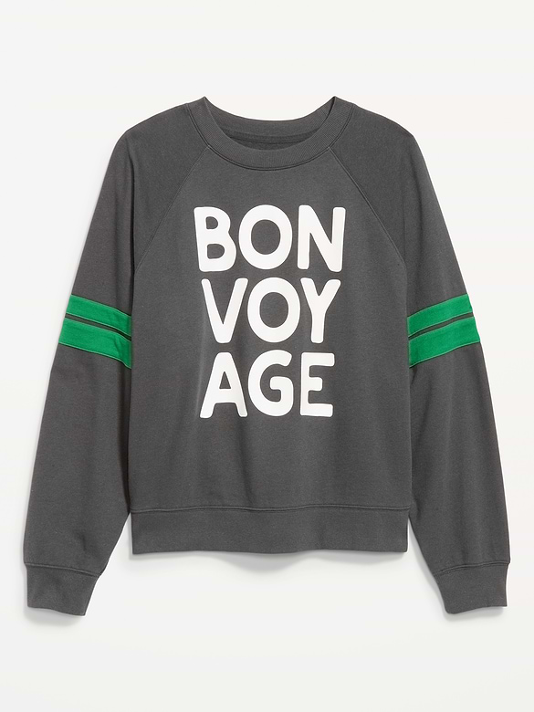 Crew-Neck Raglan Graphic Sweatshirt