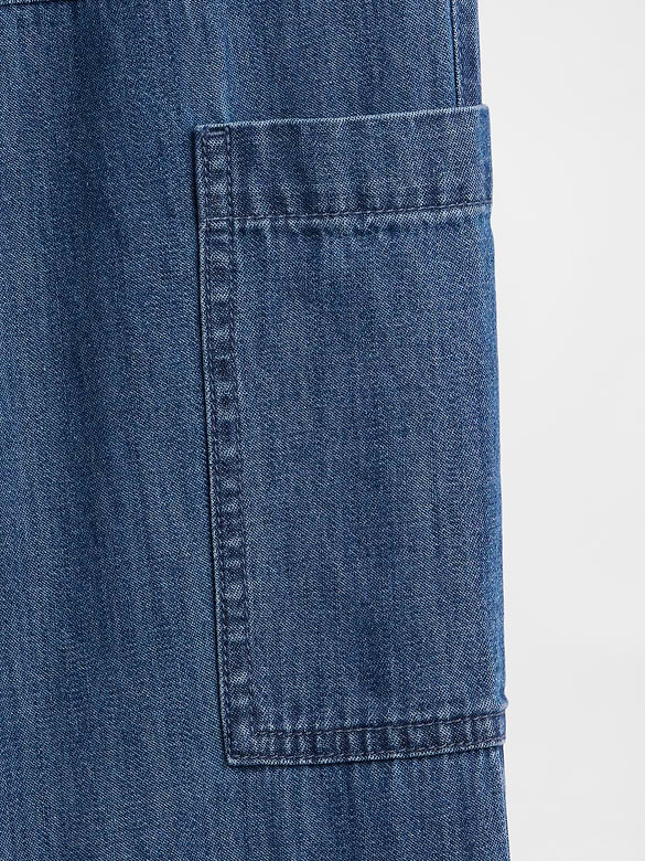 Kids Pull-On Relaxed Denim Cargo Pants