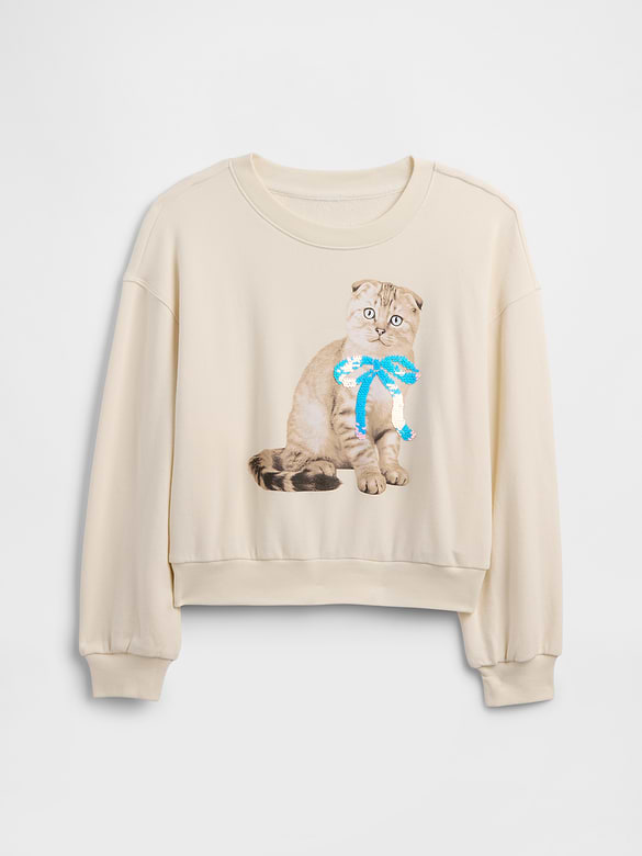 Kids Oversized Wedge Graphic Sweatshirt