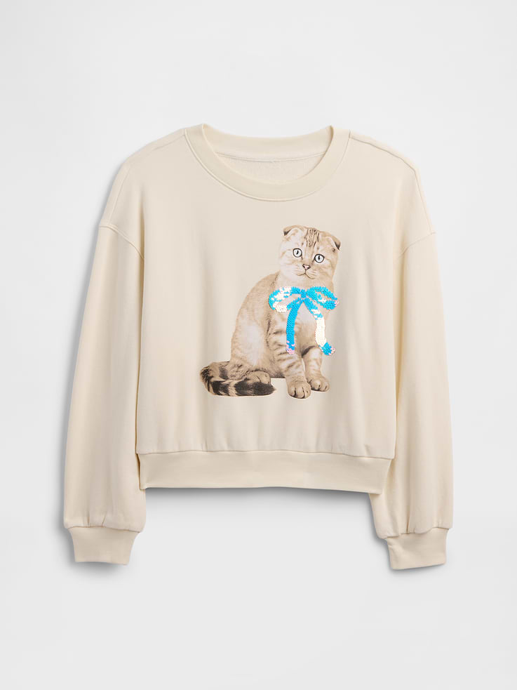 Image number 1 showing, Kids Oversized Wedge Graphic Sweatshirt