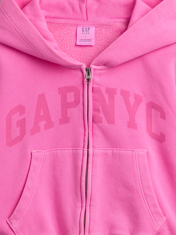 Kids VintageSoft Oversized Logo Zip Hoodie