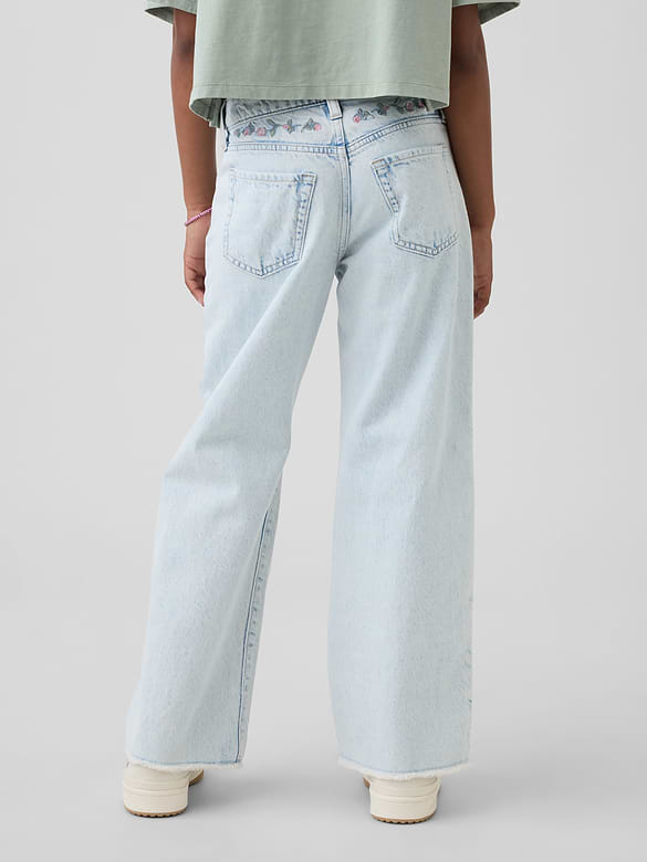 Kids Low Rise Stride Wide-Leg Jeans
