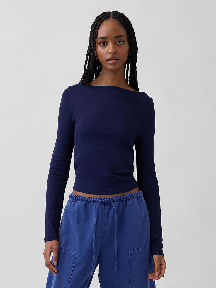 Image number 1 showing, Modern Boatneck T-Shirt