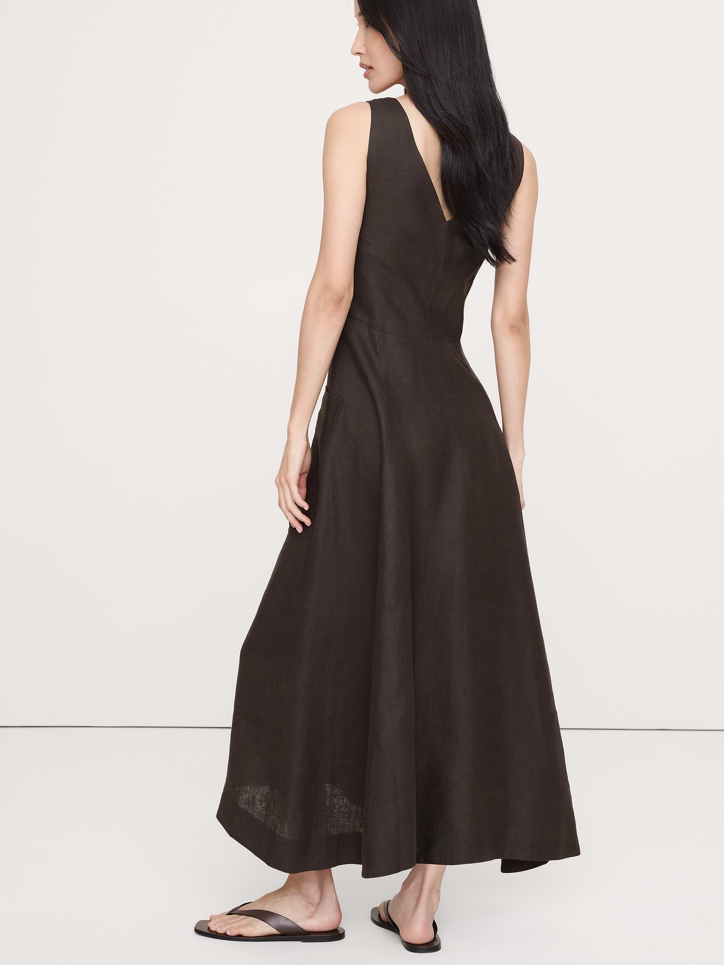 Image number 5 showing, Linen Pocket Maxi Dress