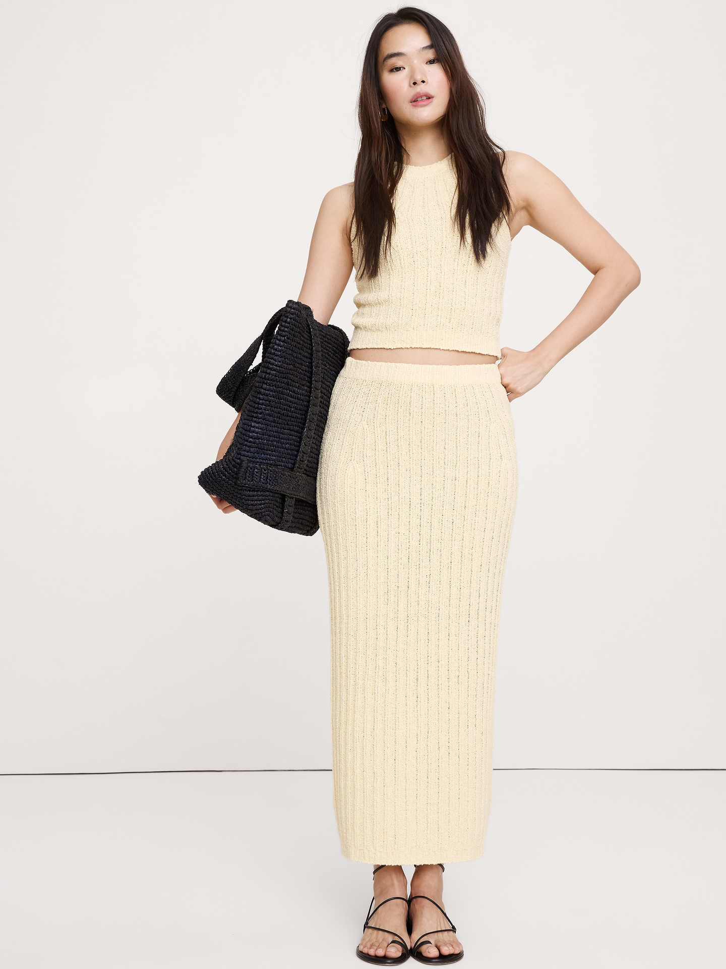 L'image numéro 1 présente Jupe en tricot de coton bouclé