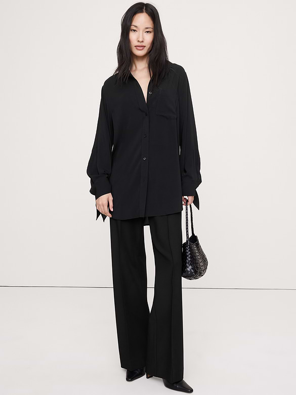 Georgette Tie-Cuff Shirt