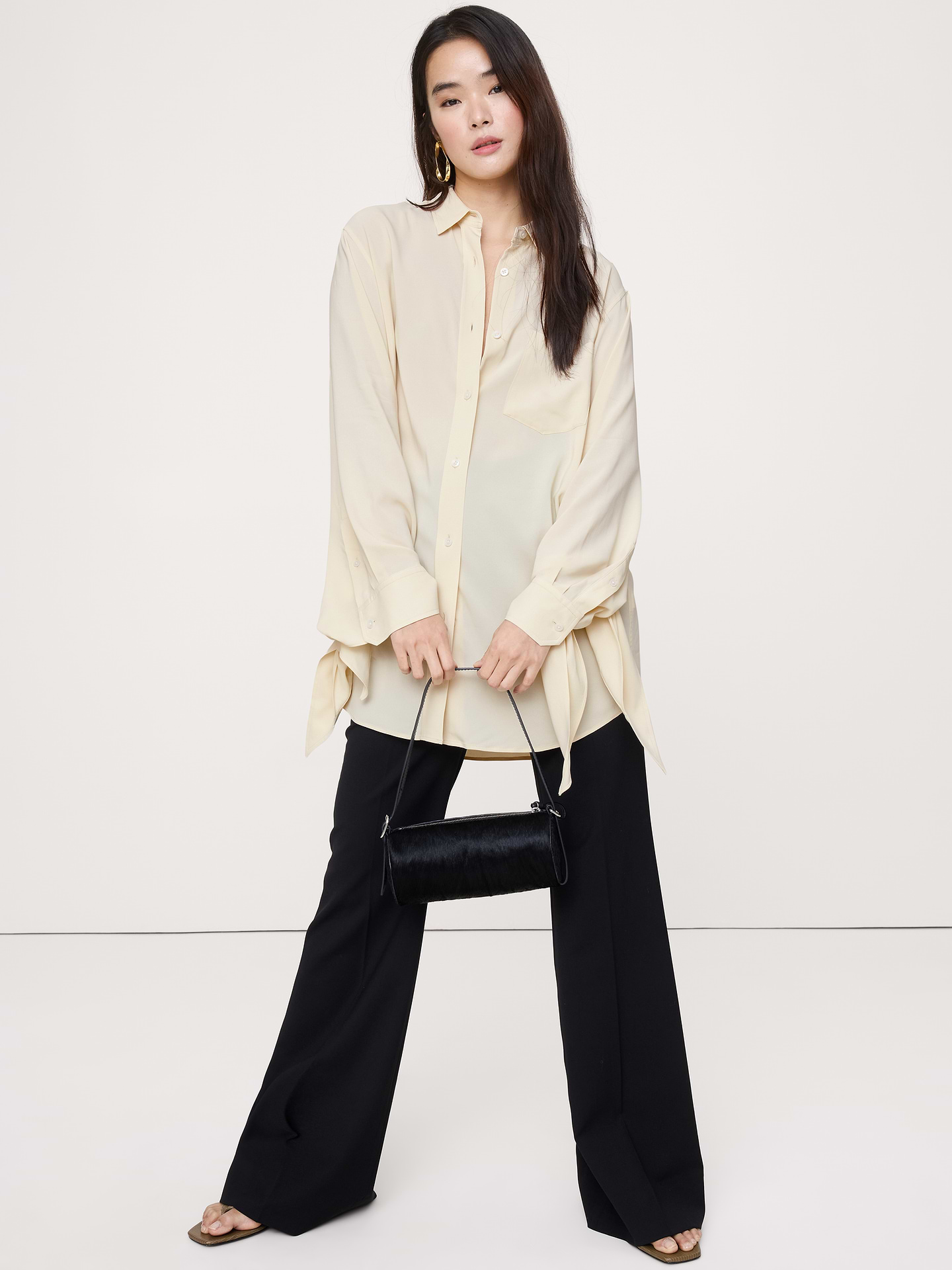 Image number 1 showing, Georgette Tie-Cuff Shirt