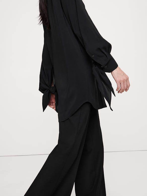Georgette Tie-Cuff Shirt