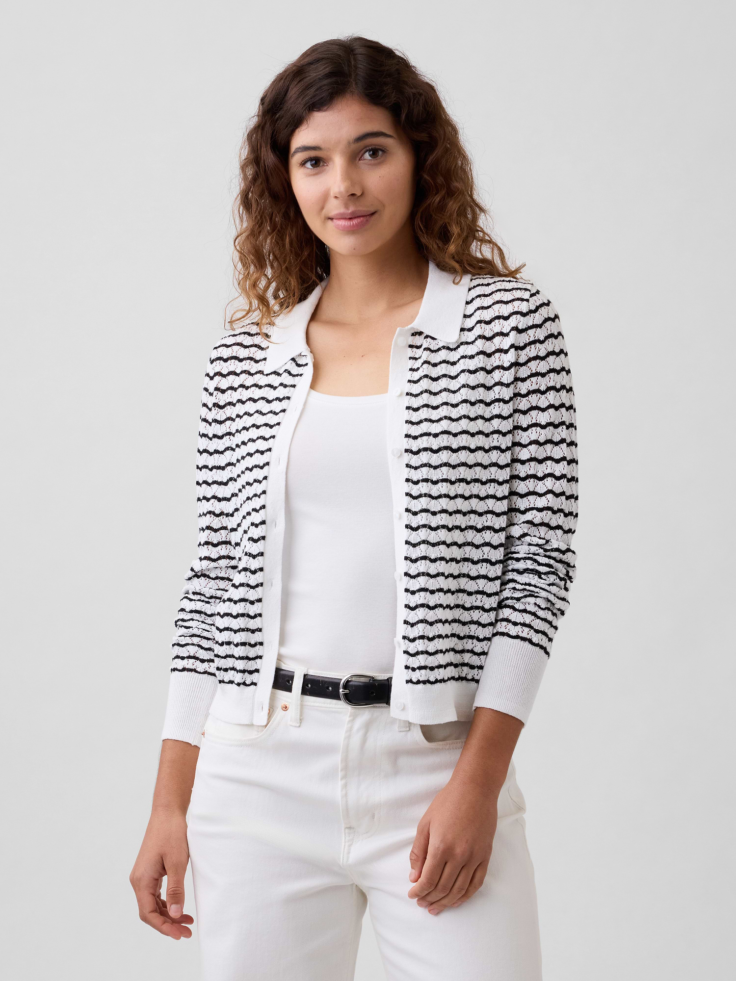 h*e様 PHEENY/COTTON LACE STITCH CARDIGAN Cotton Lace Stitch