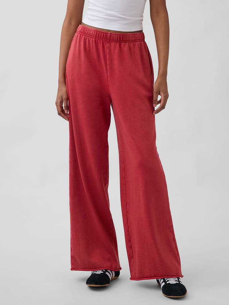 Image number 2 showing, VintageSoft Terry Wide-Leg Sweatpants